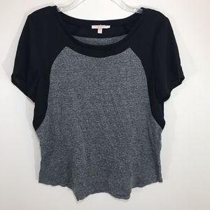 Black Gray ColorBlock Short Sleeve  Shirt